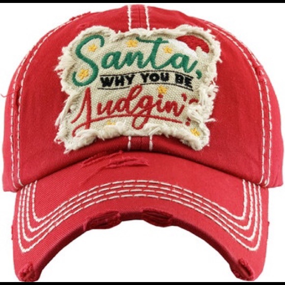 SANTA WHY YOU BE JUDGIN'? VINTAGE BALLCAP - Picture 7 of 11